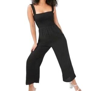 Aritzia Wilfred Chianti Black Smocked Wide Leg JumpSuit
 Size: S